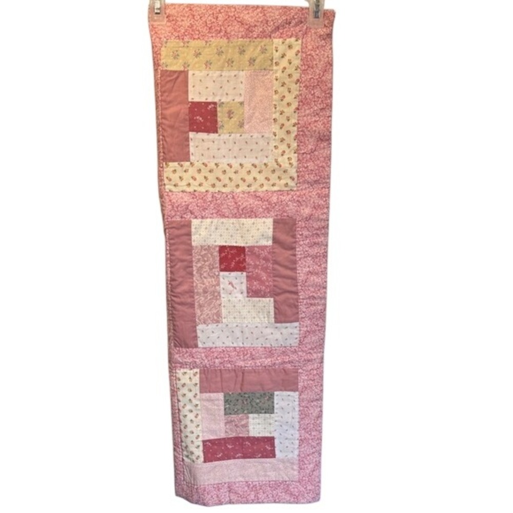 Handmade Quilted Baby Blanket 37 X‎ 37 Inches Pink Cream Mauve